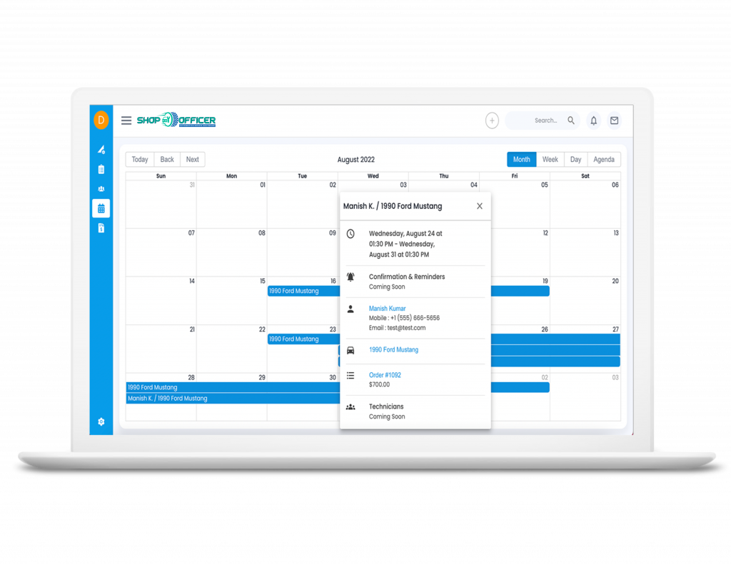 Appointments ShopOfficer appointment scheduling