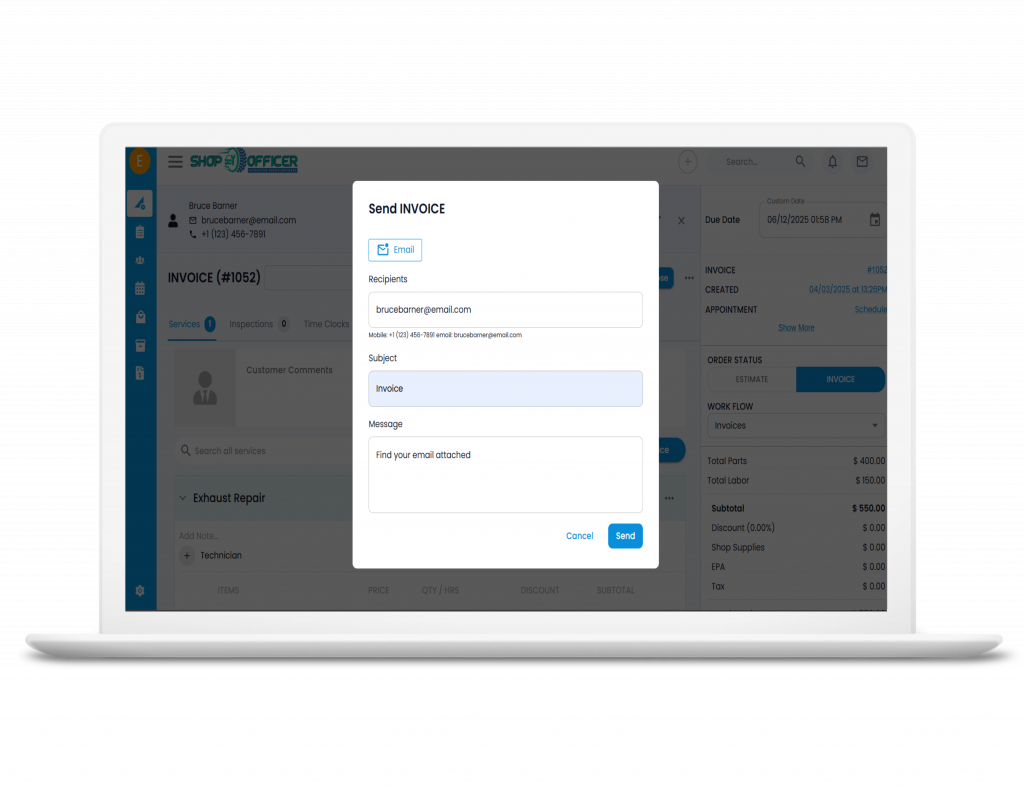 Invoice ShopOfficer invoice generation